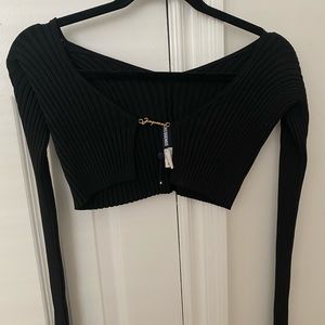 JACQUEMUS long sleeve ribbed crop top